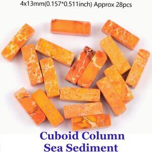 Natural Stone Beads, 4x13mm Cuboid Column, Sea Sediment